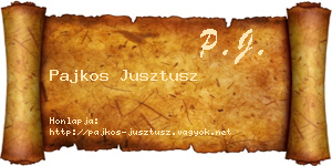 Pajkos Jusztusz névjegykártya